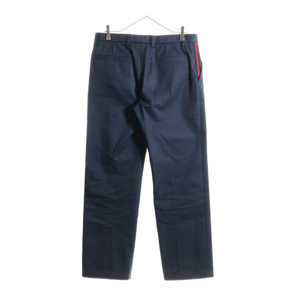 GUCCI(グッチ) 25AW Web Detail Cotton Twill Pants ウェブ ディテール コットンツイル パンツ 826572 Z7AJV ネイビー