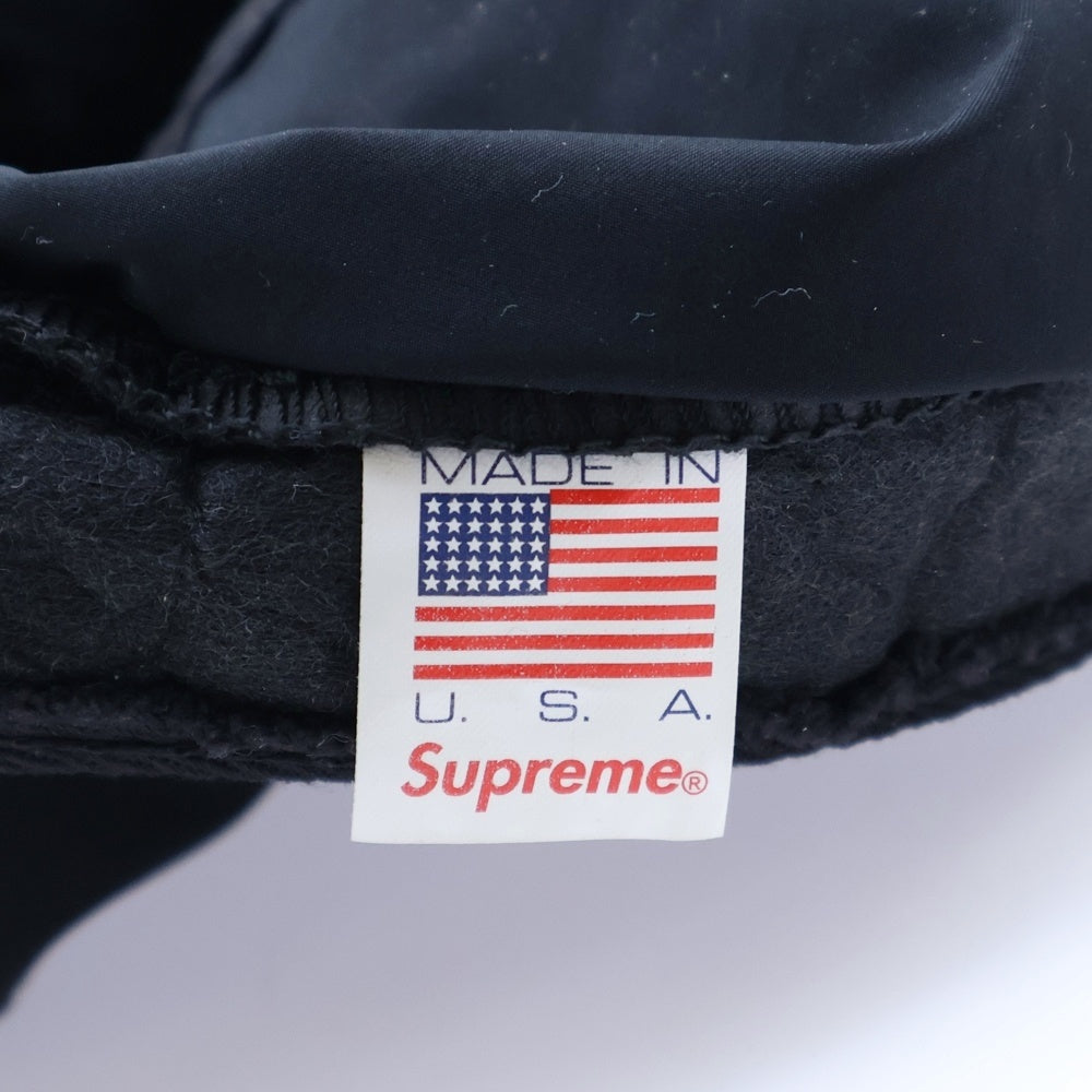 SUPREME(シュプリーム) ロゴパッチ ナイロンストレートキャップ ブラック