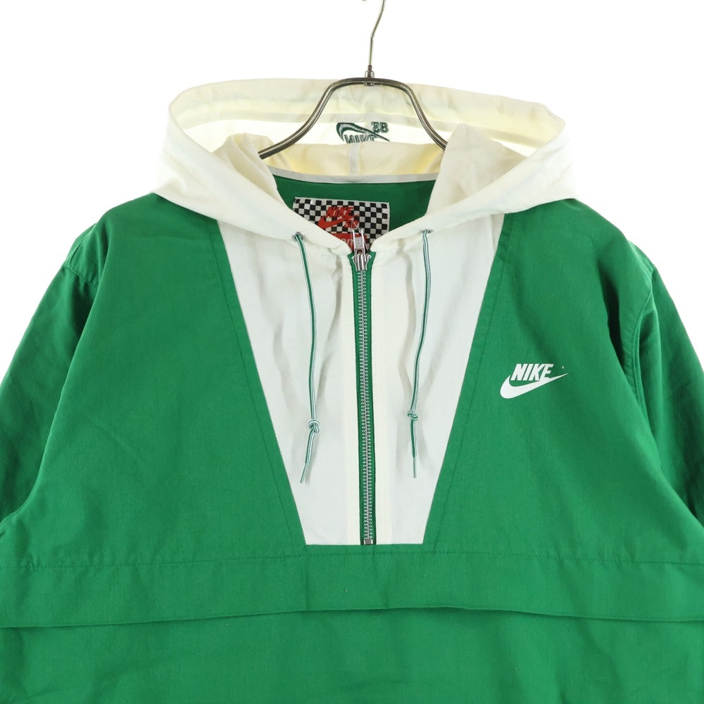 NIKE SB(ナイキエスビー) ×SUPREME Twill Pullover ×シュプリーム ハーフジップ ツイルプルオーバーパーカー 347876-302 グリーン/ホワイト