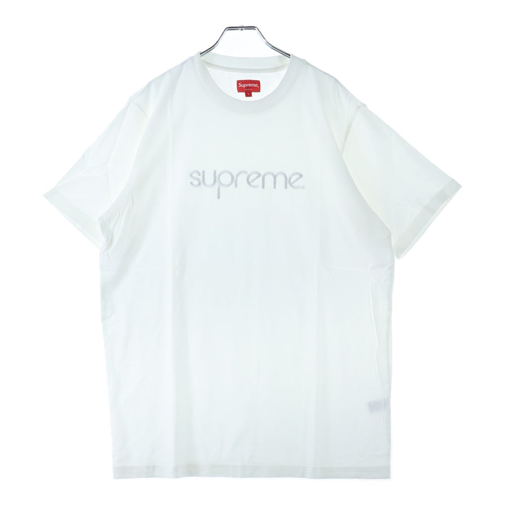 SUPREME(シュプリーム) ロゴ刺繍 クルーネック半袖Tシャツ ホワイト