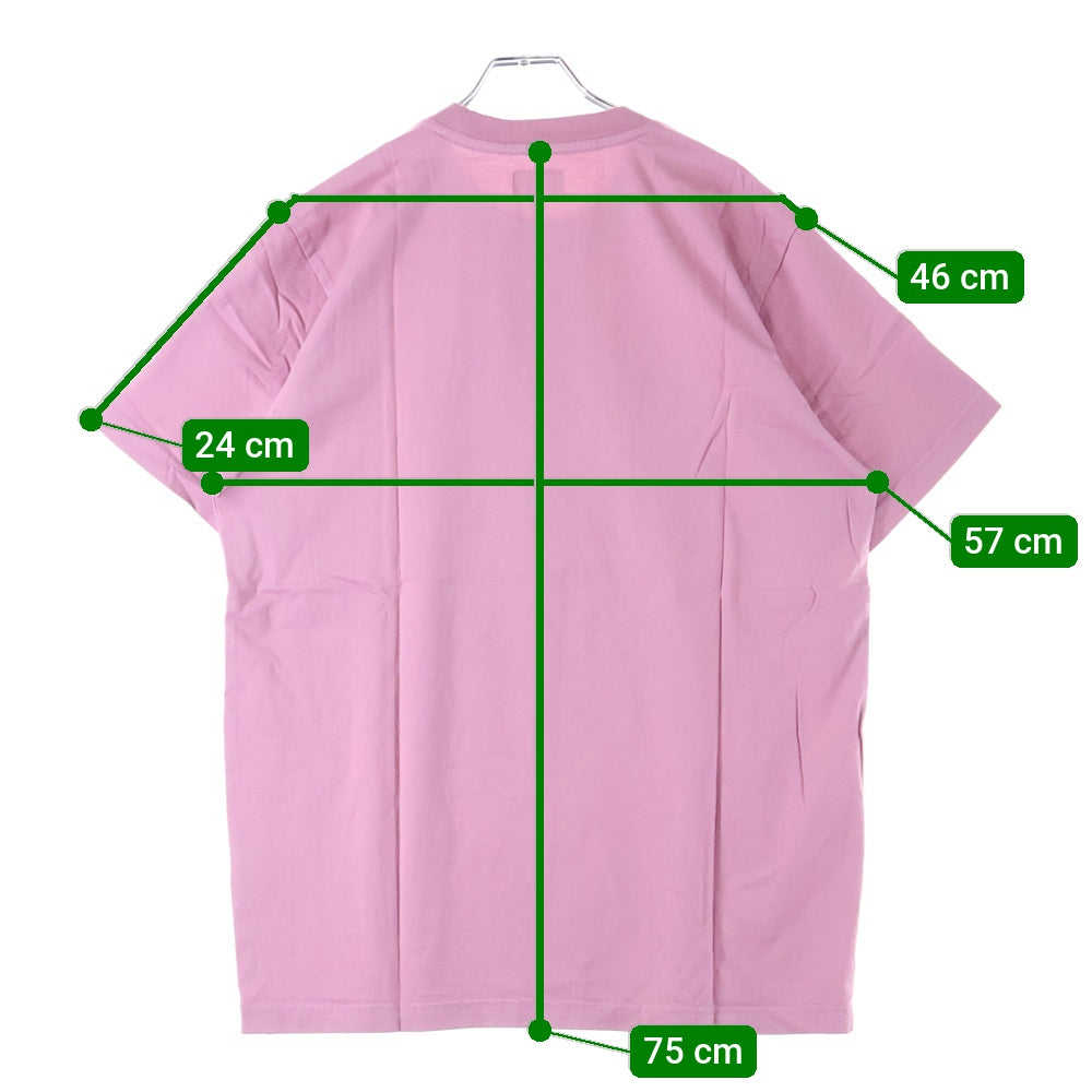 SUPREME(シュプリーム) ロゴ刺繍 クルーネック半袖Tシャツ ピンク