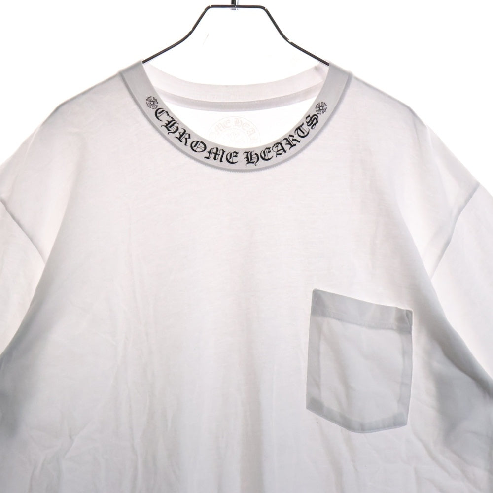 CHROME HEARTS(クロムハーツ) NECK LOGO S/S TEE ネック ロゴプリントTシャツ 半袖カットソー ホワイト