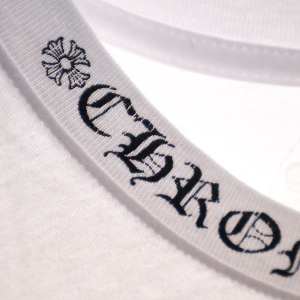 CHROME HEARTS(クロムハーツ) NECK LOGO S/S TEE ネック ロゴプリントTシャツ 半袖カットソー ホワイト
