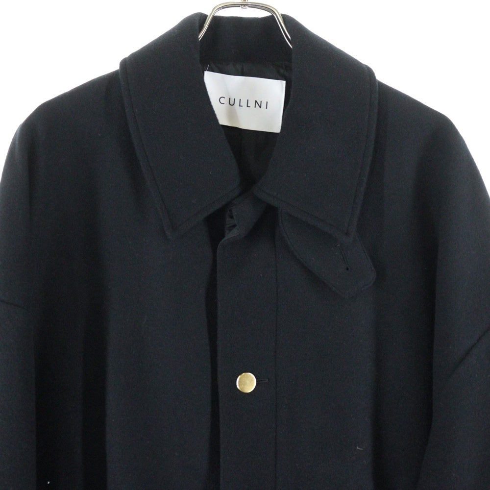 CULLNI(クルニ) Compressed Melton Coat ウール混 メルトンロングコート 23-AW-019 ブラック