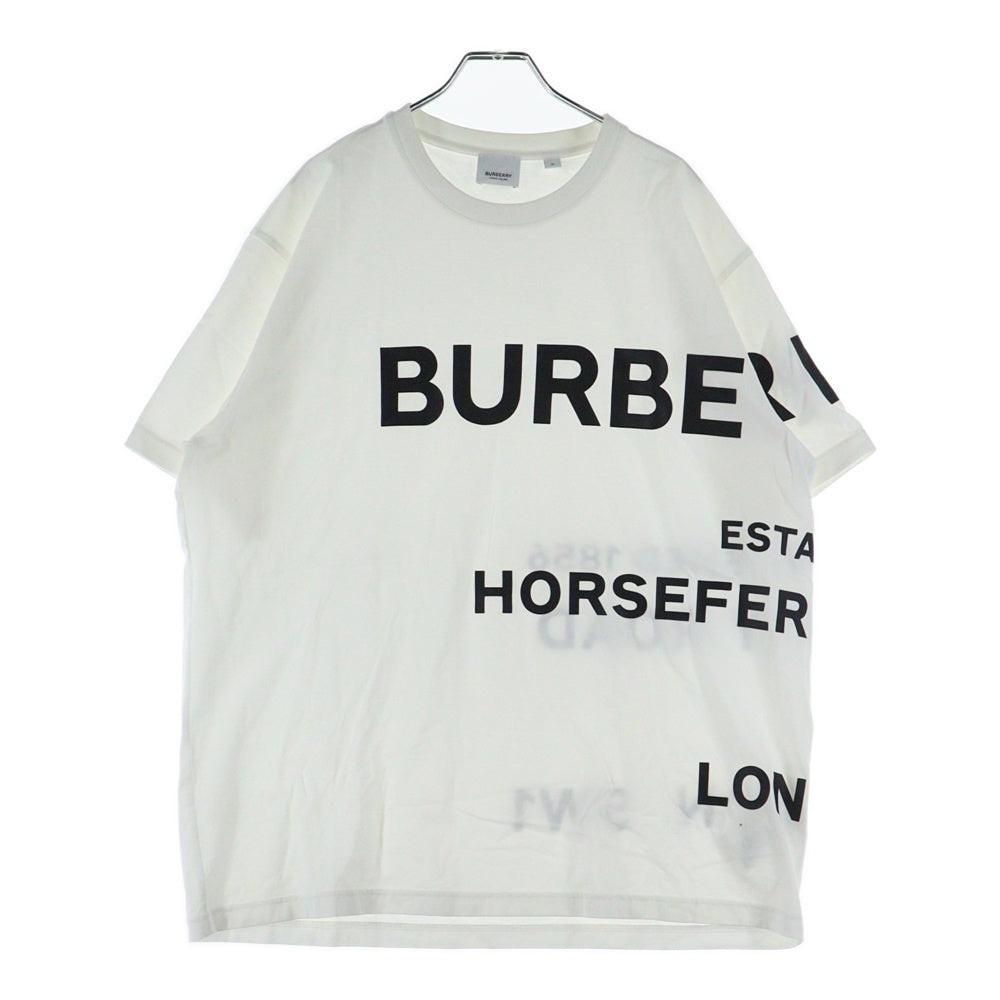 BURBERRY(バーバリー) HORSE FERRY PRINT ホース フェリー プリント クルーネック半袖Tシャツ カットソー ホワイト 8040691