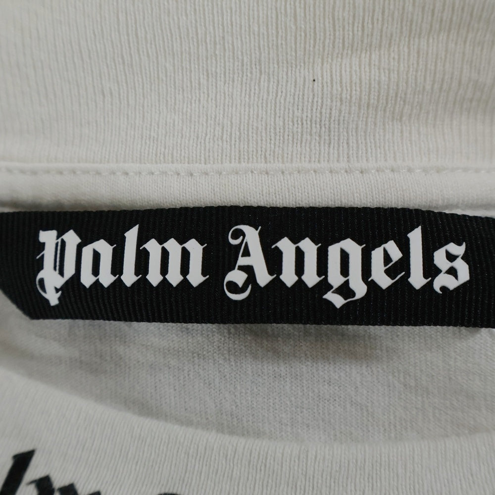 Palm Angels(パームエンジェルス) バック ロゴプリント クルーネック 半袖Tシャツ カットソー ホワイト PMAA002C99JER006