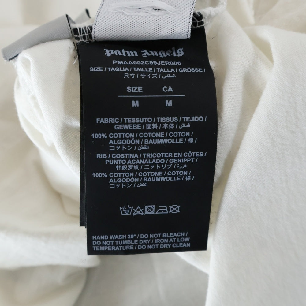 Palm Angels(パームエンジェルス) バック ロゴプリント クルーネック 半袖Tシャツ カットソー ホワイト PMAA002C99JER006