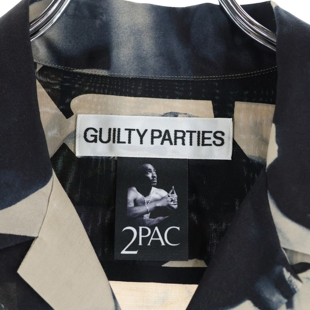 WACKO MARIA(ワコマリア) TUPAC L/L HAWAIAN SHIRTS 2パック 総柄プリント オープンカラー 長袖シャツ ブラウン