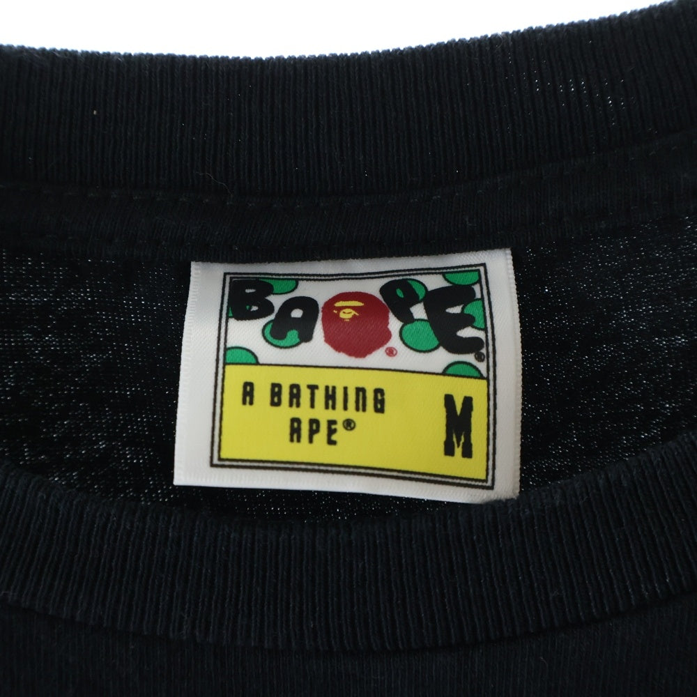 A BATHING APE(アベイシングエイプ) Colors College Tee カラーカレッジプリント クルーネック半袖Tシャツ 0ZXTEM110014M ブラック