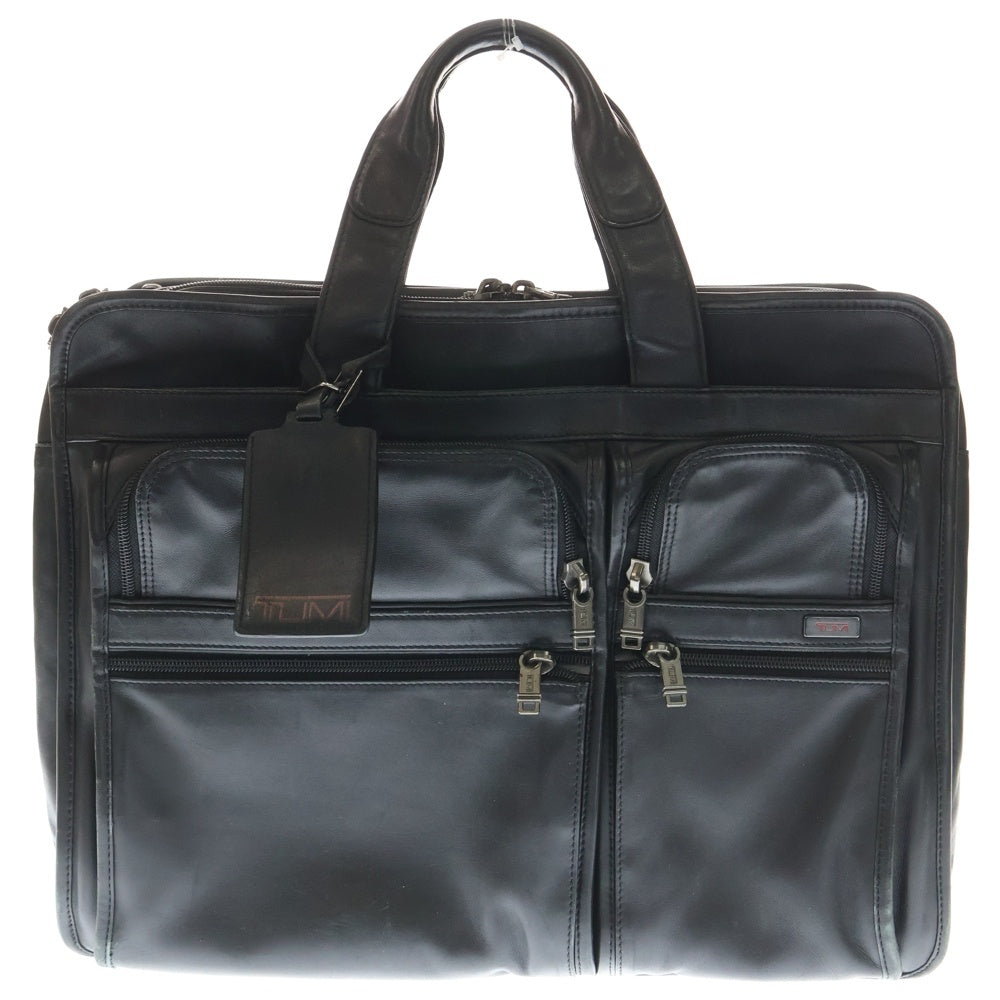 TUMI(トゥミ) ロゴプレート付き オールレザー エクスペンダブル ビジネスバッグ ブラック 96061D4