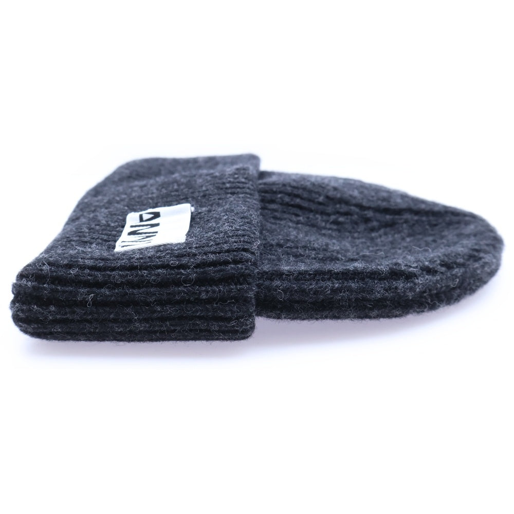 GANNI(ガニー) Light Structured Rib Knit Beanie グレー リブニット帽 ビーニー