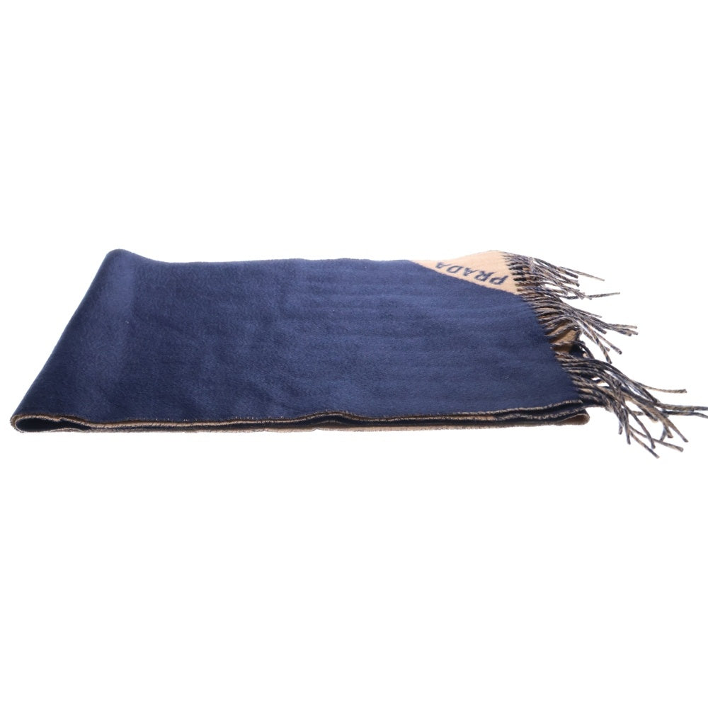 PRADA(プラダ) 2トーンカラー カシミア マフラー ストール 2FS055 ネイビー/ベージュ