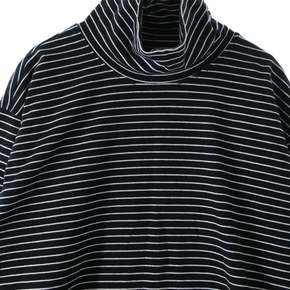STUSSY(ステューシー) タートルネックロゴ ボーダーロングスリーブTシャツ ブラック