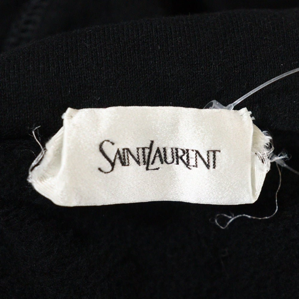 SAINT LAURENT PARIS(サンローランパリ) ロゴ刺繍 ハーフジップ スウェットシャツ トレーナー 802136 Y36SW ブラック