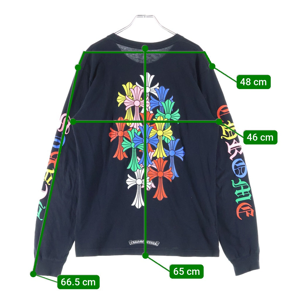 CHROME HEARTS(クロムハーツ) CEM CRS LS マルチセメタリークロスプリント長袖Tシャツ ブラック
