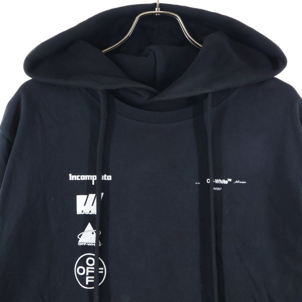 OFF-WHITE(オフホワイト) DIAG MARIANA DOUBLE TEE HOODIE レイヤード パーカー ブラック ダイアグラム マリア S