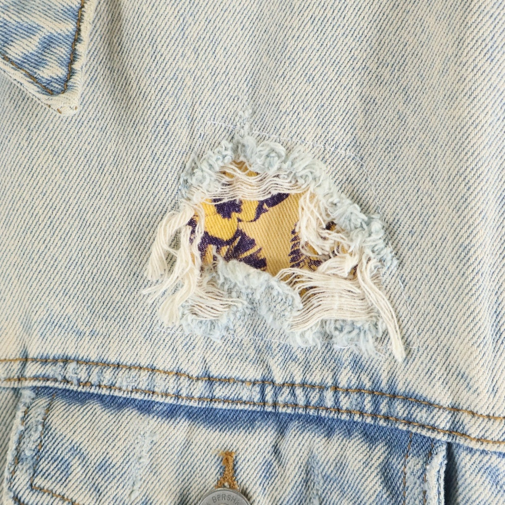 Bershka(ベルシュカ) ダメージ デニムジャケット インディゴ