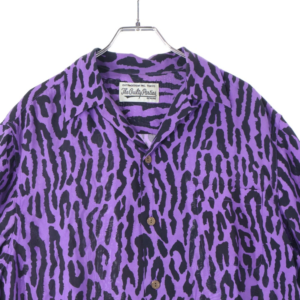 WACKO MARIA(ワコマリア) 22SS HAWAIIAN SHIRT レオパード 柄 半袖シャツ パープル 22SS-WMS-HI05