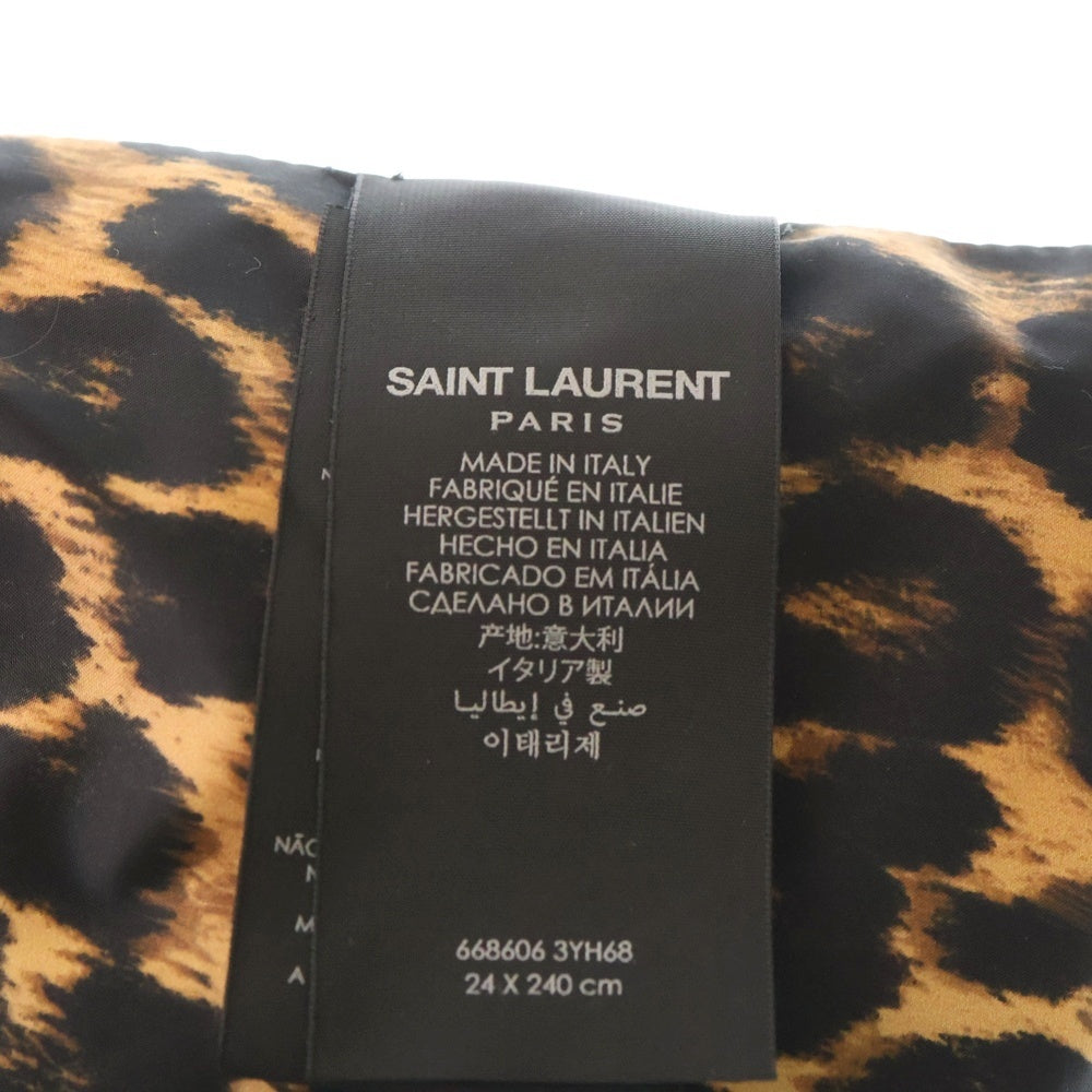 SAINT LAURENT PARIS(サンローランパリ) 21AW レオパード パッデッドマフラー ブラック/ブラウン 668606 3YH68