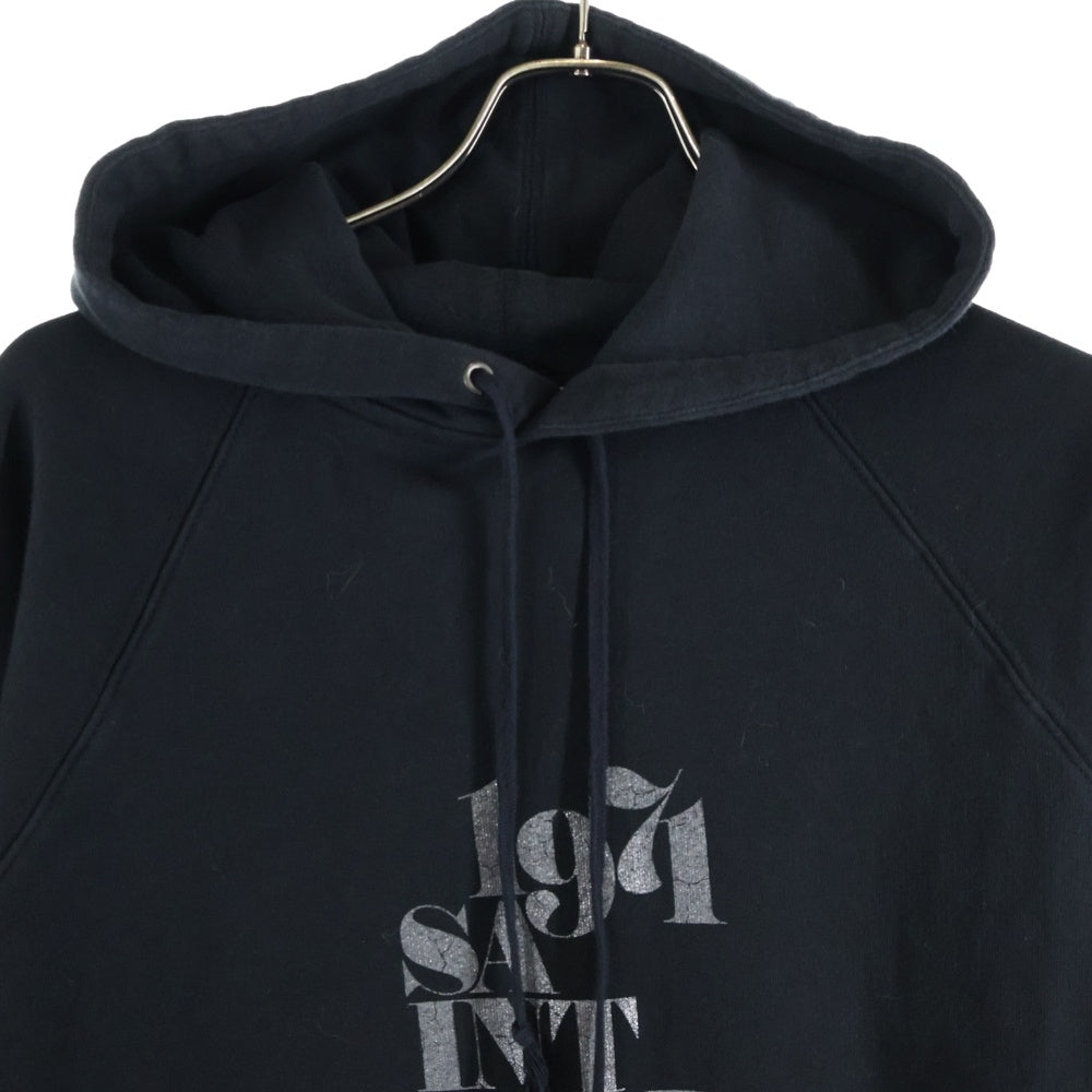 SAINT LAURENT PARIS(サンローランパリ) 18AW ロゴプリント プルオーバーパーカー TU94 529598 YB2VK 1049TU94 ブラック