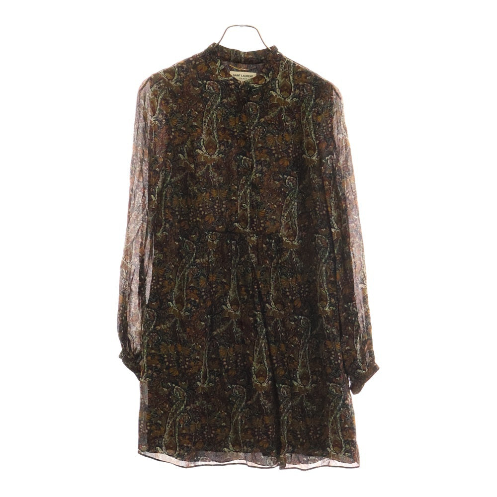 SAINT LAURENT PARIS(サンローランパリ) 16AW ペイズリー総柄 レーヨンワンピース レディース マルチカラー 373936 Y302N