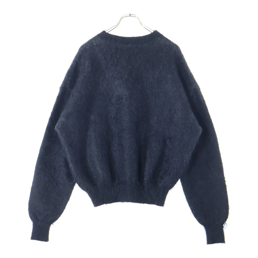 SAINT MICHAEL(セントマイケル) 23AW CREW NECK KNIT フロントロゴ モヘアニット セーター ブラック SM-A23-0000-042