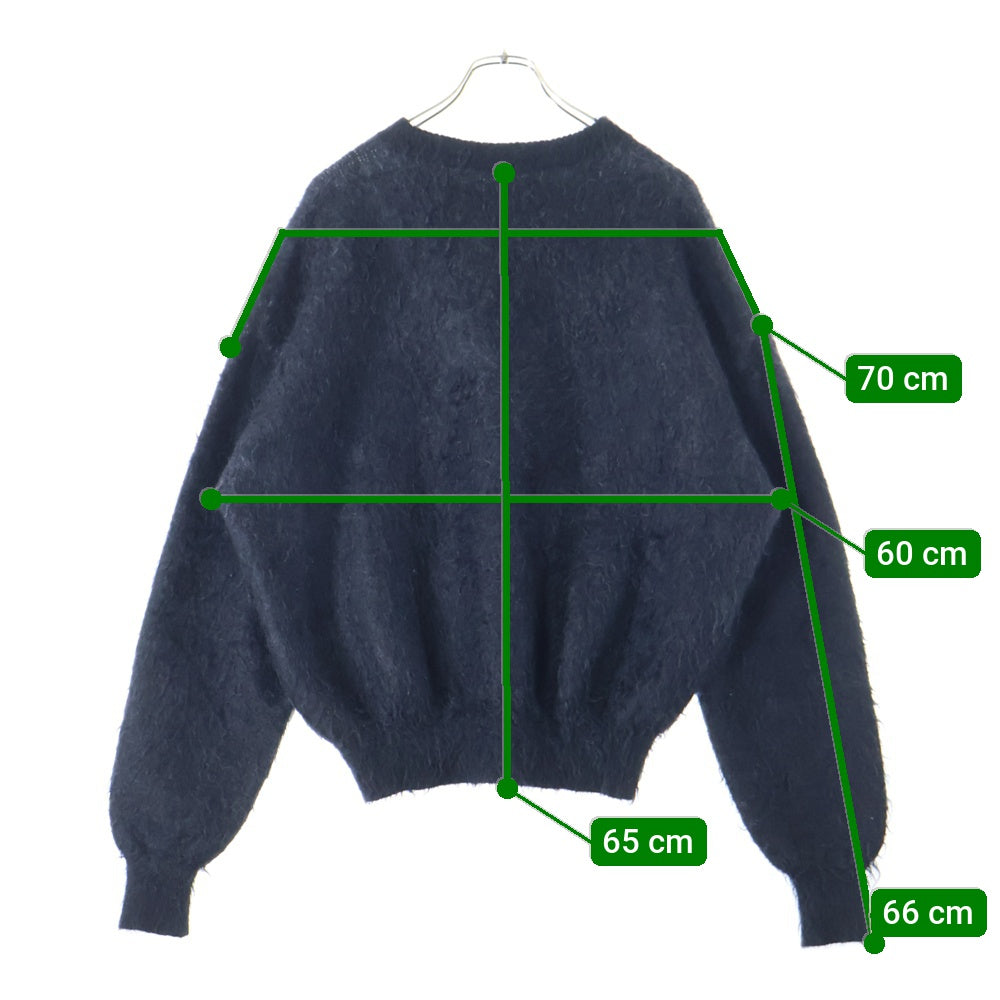 SAINT MICHAEL(セントマイケル) 23AW CREW NECK KNIT フロントロゴ モヘアニット セーター ブラック SM-A23-0000-042