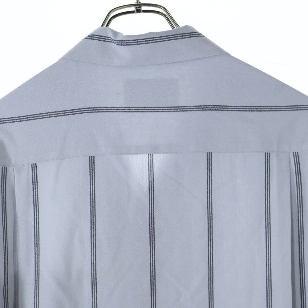 WACKO MARIA(ワコマリア) STRIPED OPEN COLLAR SHIRT ストライプ柄 長袖シャツ グレー 23FW-WMS-OC06