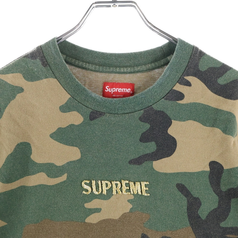 SUPREME(シュプリーム) 20AW Bullion Logo Tee Camo S 半袖Tシャツ カーキ