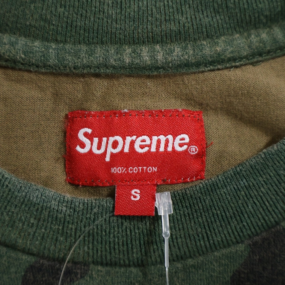 SUPREME(シュプリーム) 20AW Bullion Logo Tee Camo S 半袖Tシャツ カーキ