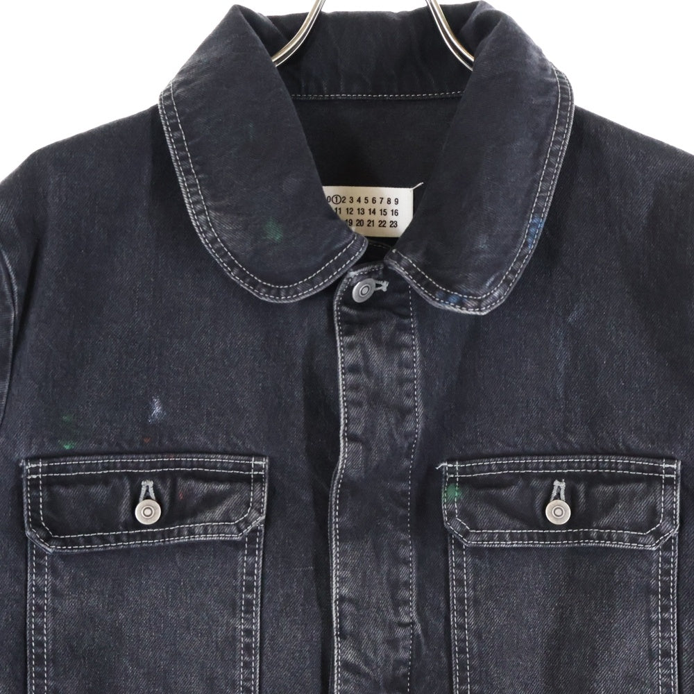 Maison Margiela 1 10(メゾンマルジェラ 1 10) デニムジャケット ペイントデニムカバーオール S51AM0475 S30842 ブラック