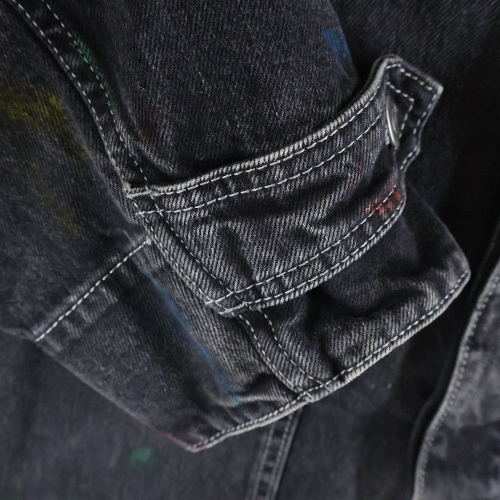 Maison Margiela 1 10(メゾンマルジェラ 1 10) デニムジャケット ペイントデニムカバーオール S51AM0475 S30842 ブラック