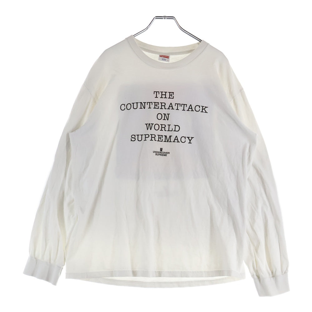SUPREME(シュプリーム) 18SS ×UNDERCOVER Public Enemy Counterattack アンダーカバー パブリックエネミー クルーネックロングスリーブTシャツ ホワイト
