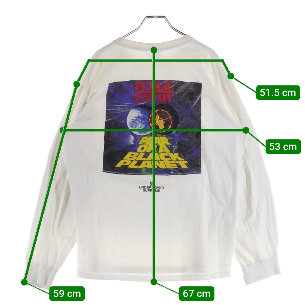 SUPREME(シュプリーム) 18SS ×UNDERCOVER Public Enemy Counterattack アンダーカバー パブリックエネミー クルーネックロングスリーブTシャツ ホワイト