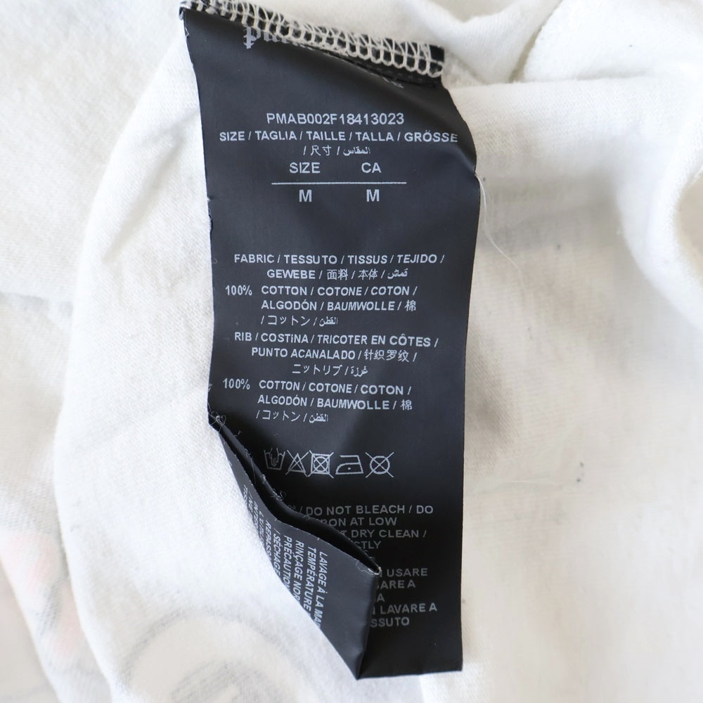 Palm Angels(パームエンジェルス) 18AW マルチレーシングロゴプリント クルーネックロングスリーブTシャツ PMAB002F ホワイト