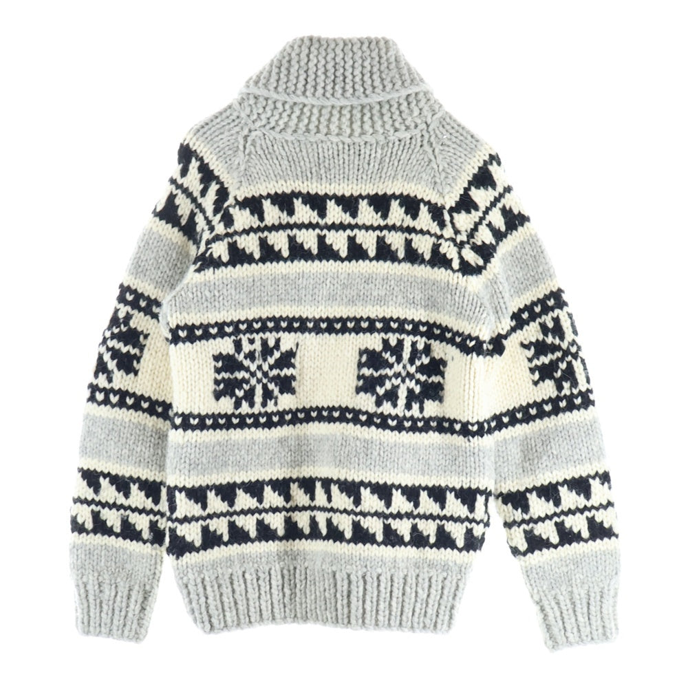 ka na ta(カナタ) カウチン ニットセーター グレー/ホワイト