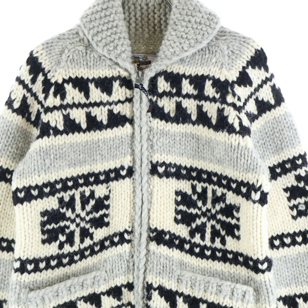 ka na ta(カナタ) カウチン ニットセーター グレー/ホワイト