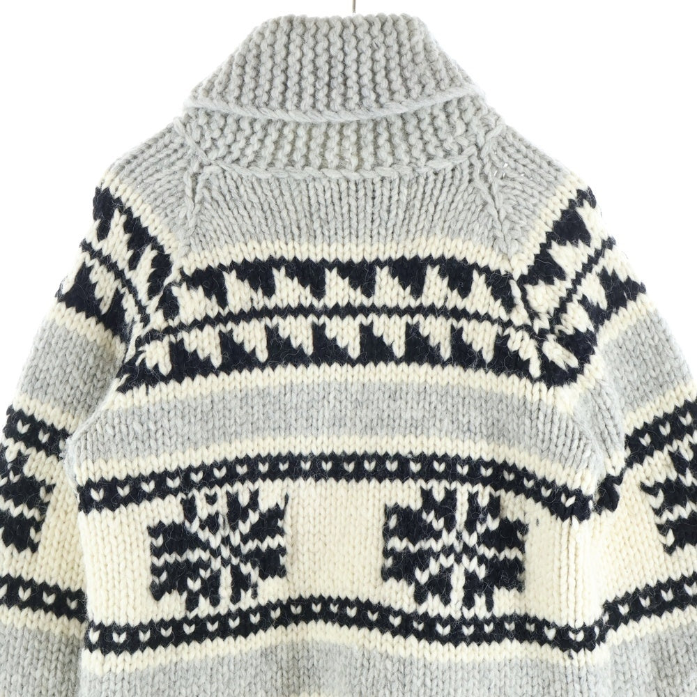 ka na ta(カナタ) カウチン ニットセーター グレー/ホワイト