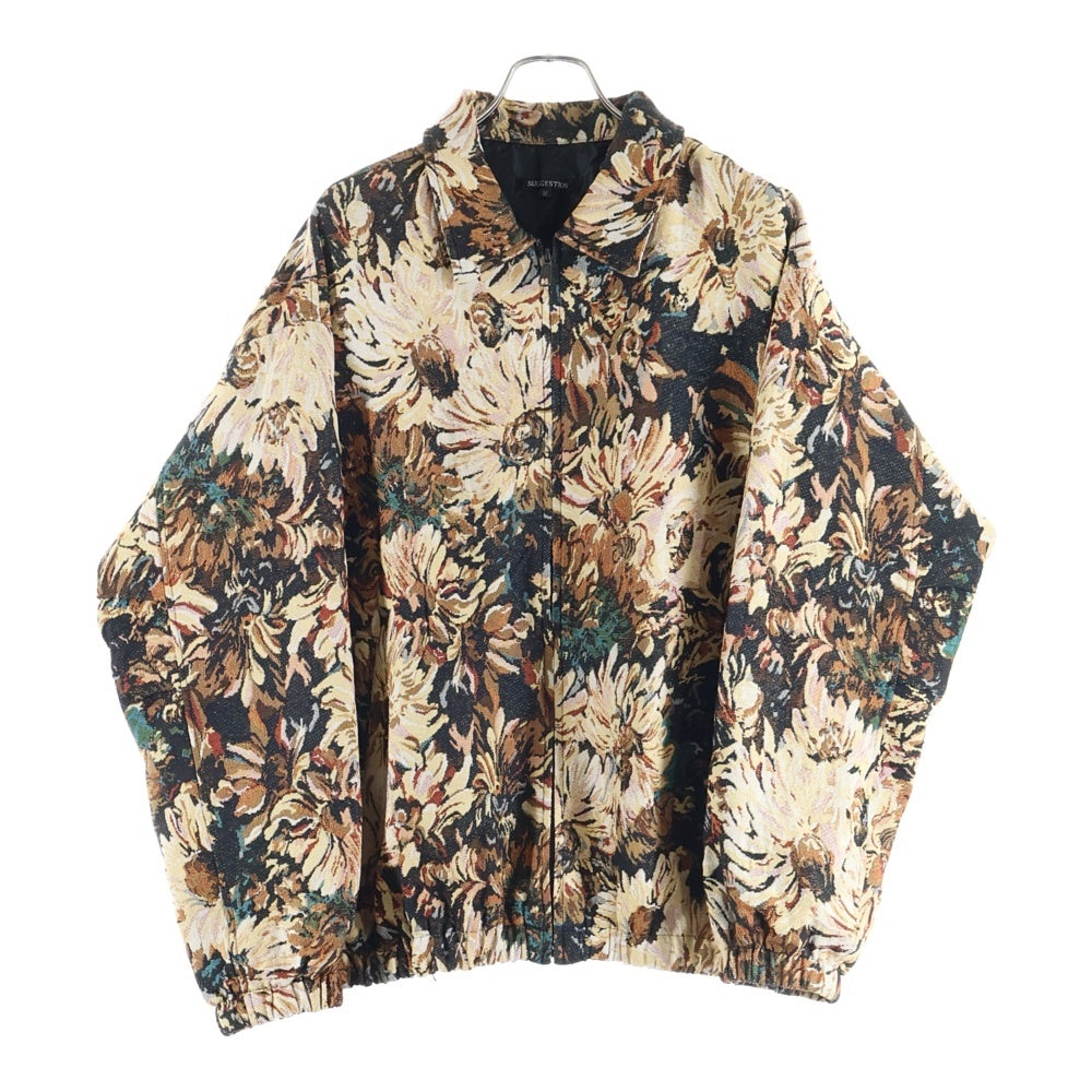 Art re A select(アトリエセレクト) 総柄 ジップアップジャケット ブラウン 380381