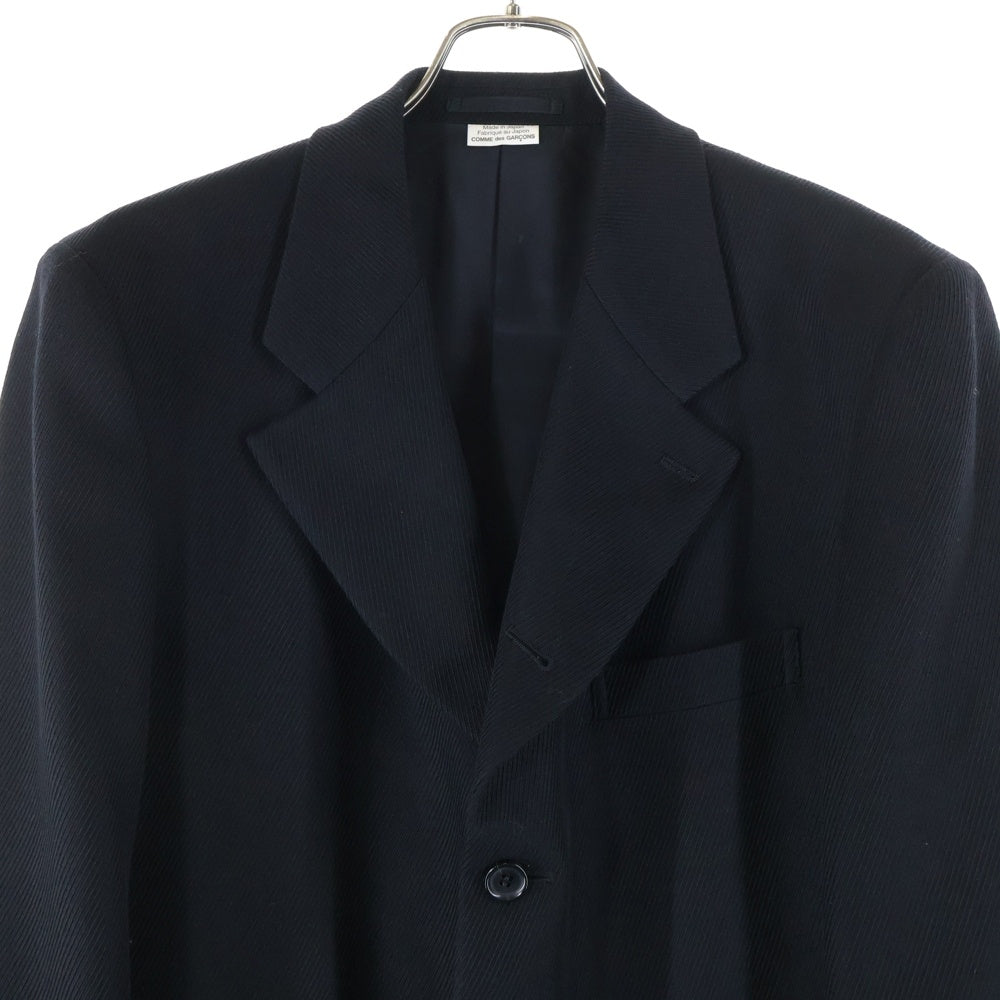 COMME des GARCONS HOMME DEUX(コムデギャルソン オムドゥ) 24AW ウールヘリンボーン ドローコード テーラードジャケット ブラック HM-J030-051
