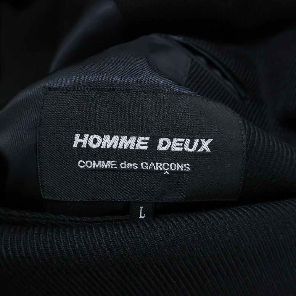 COMME des GARCONS HOMME DEUX(コムデギャルソン オムドゥ) 24AW ウールヘリンボーン ドローコード テーラードジャケット ブラック HM-J030-051