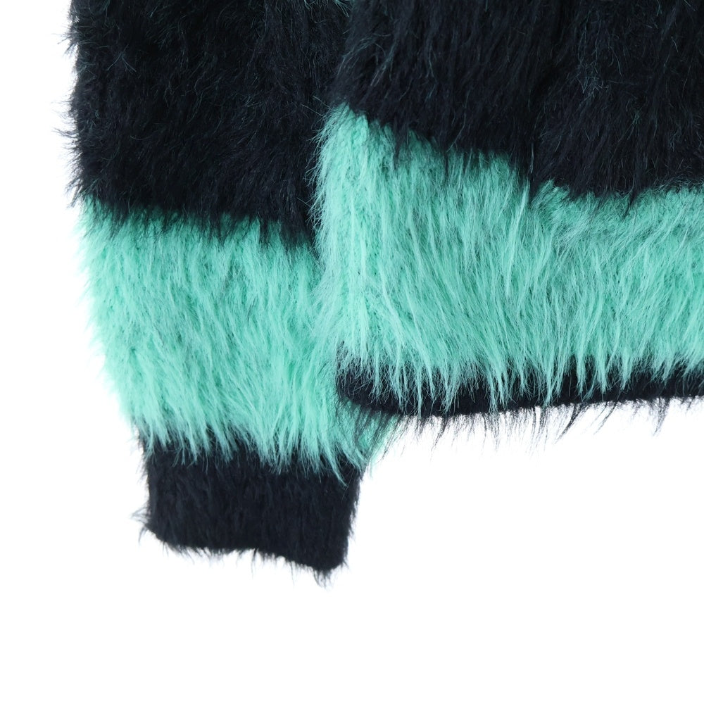 WIND AND SEA(ウィンダンシー) ×HYSTERICGLAMOUR ボーダー ニット カーディガン グリーン/ブラック WDS-C-HYS-24-Q2-06