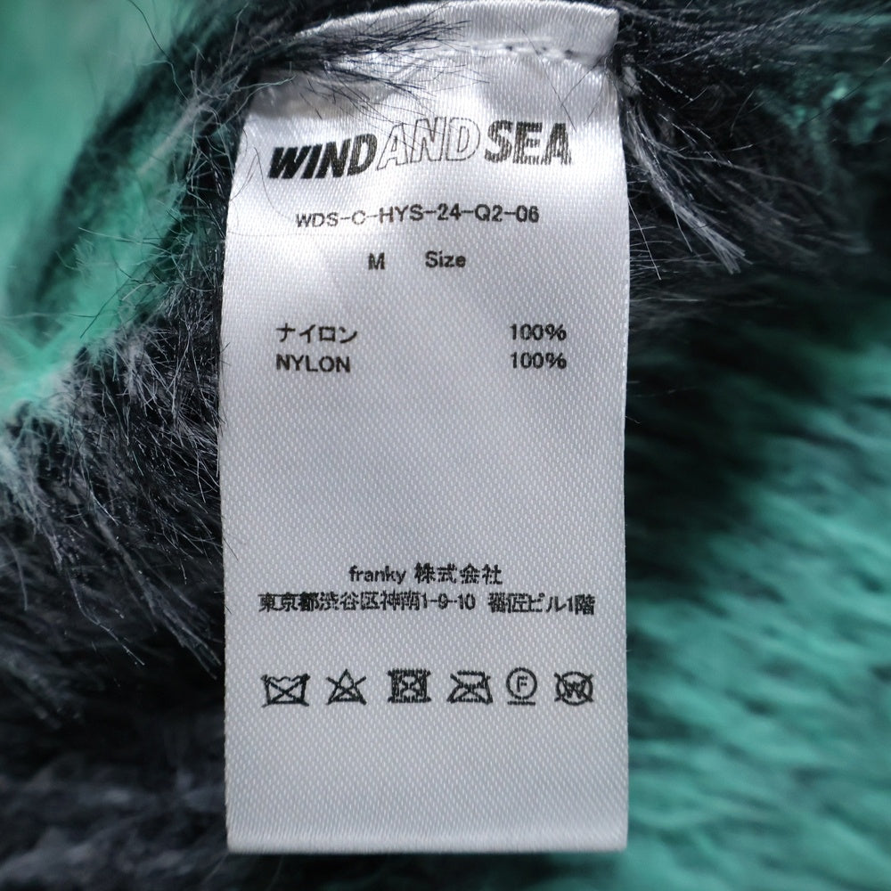 WIND AND SEA(ウィンダンシー) ×HYSTERICGLAMOUR ボーダー ニット カーディガン グリーン/ブラック WDS-C-HYS-24-Q2-06