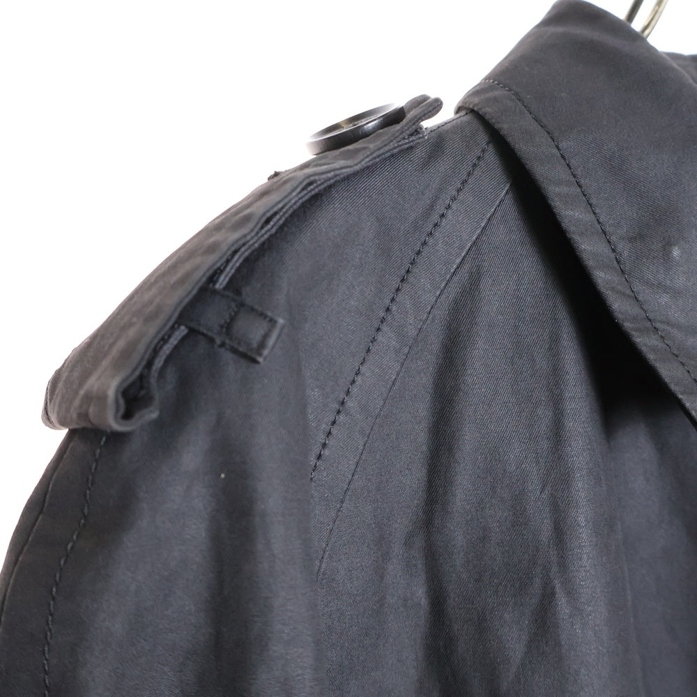 バーバリーロンドン　トレンチコート　シングル　ベルト　ノバチェック　黒　L BURBERRY LONDON(バーバリーロンドン) トレンチコート ノバチェック