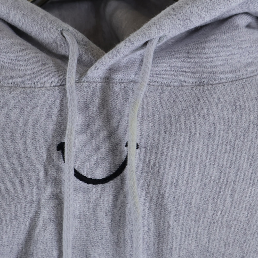 READY MADE(レディメイド) Destruction is aiso creation smile hoodie スマイル刺繍 バックロゴプリントフーディ RE-CO-GY-00-00-245 グレー