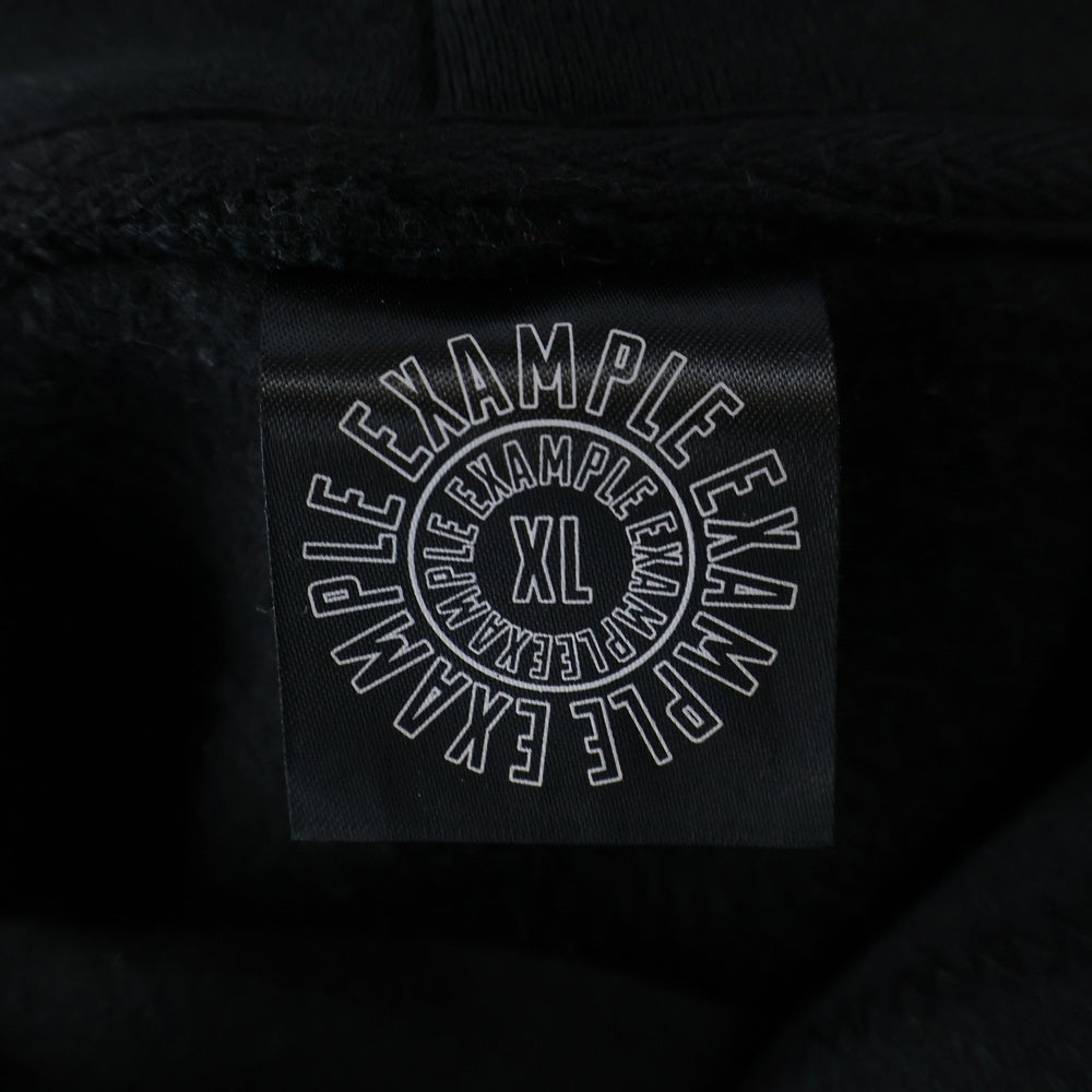 EXAMPLE(エグザンプル) Peace Be With You グラフィック刺繍 ロゴフーディ ブラック