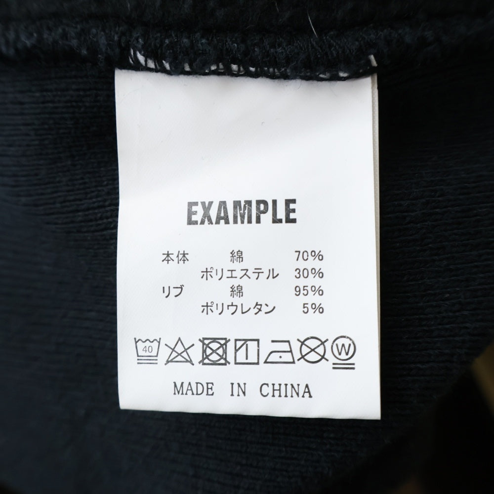 EXAMPLE(エグザンプル) Peace Be With You グラフィック刺繍 ロゴフーディ ブラック