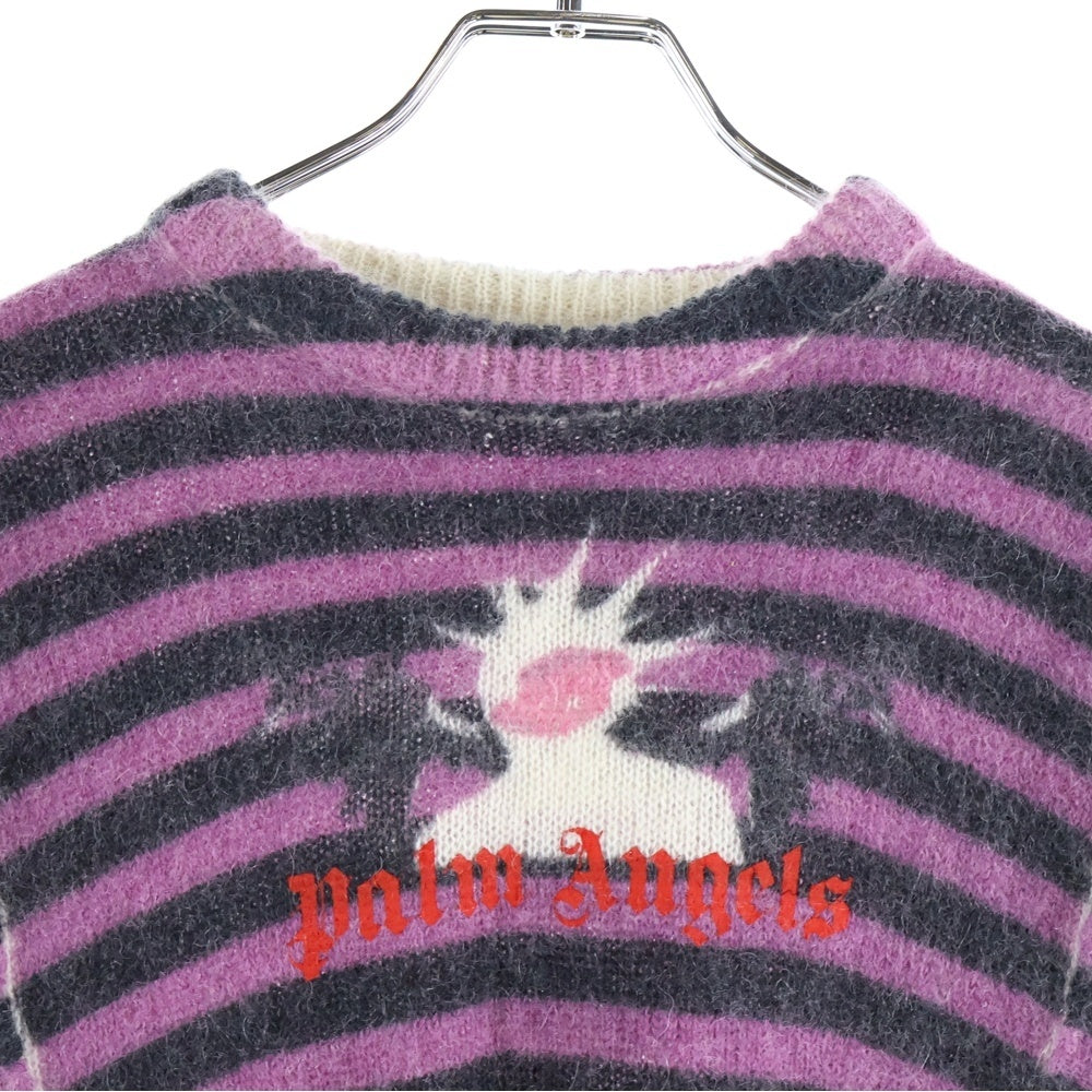 MONCLER(モンクレール) × PALM ANGELS パームエンジェルス ロゴバッチ付き ニットセーター パープル E209L9000400 A9128