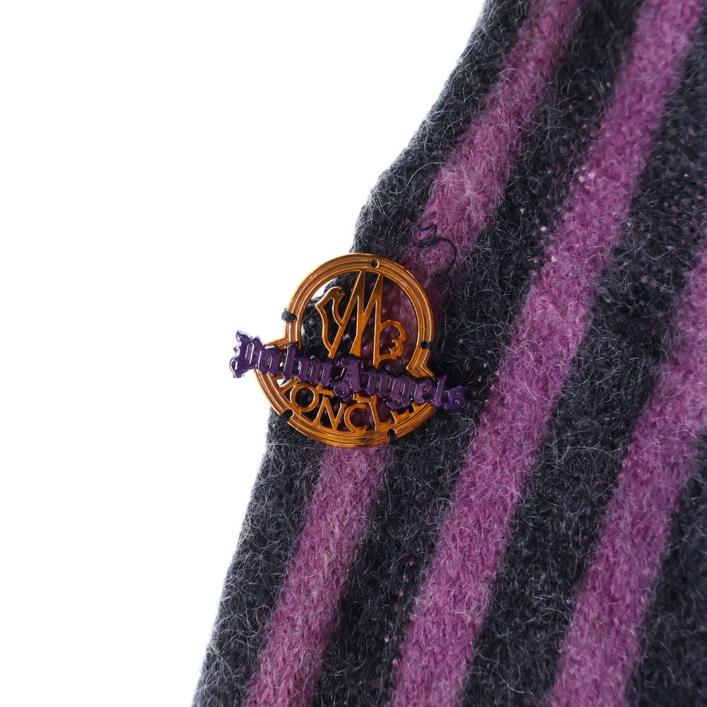 MONCLER(モンクレール) × PALM ANGELS パームエンジェルス ロゴバッチ付き ニットセーター パープル E209L9000400 A9128