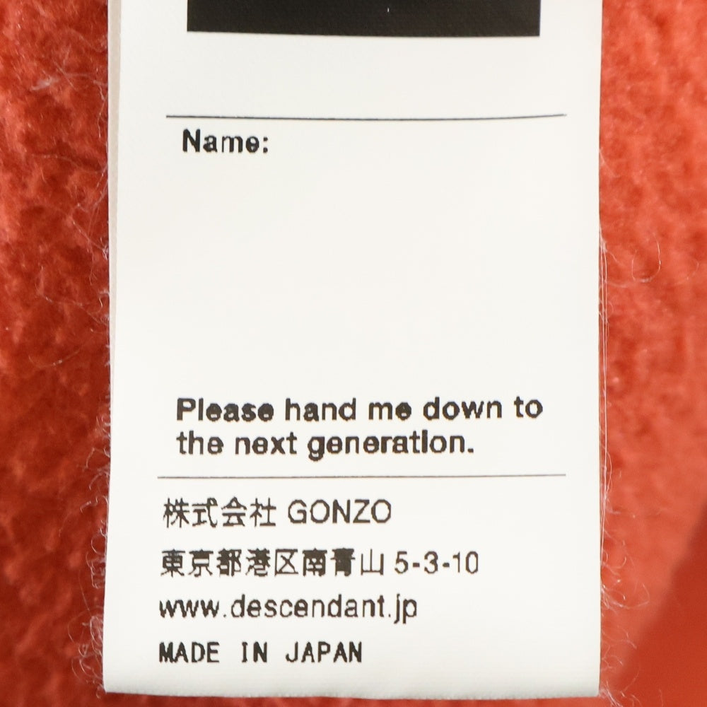 DESCENDANT(ディセンダント) 23AW HUMMING FLEECE PULLOVER ハミング フリース プルオーバー スナップT ジャケット オレンジ 232ATDS-CSM36